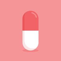 Pills capsules icon in flat style. Medical tablet illustration on isolated background. Healthcare drug sign business concept. vector