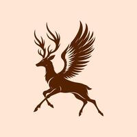 Winged deer logo design vector