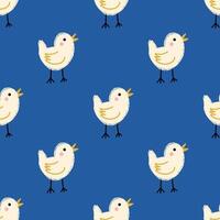 Seamless pattern with cute little chickens vector