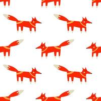 Seamless pattern with red foxes vector