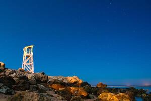 Panorama view of the night sky over beach, Egypt photo