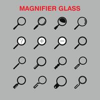 a collection of of magnifying glass vector