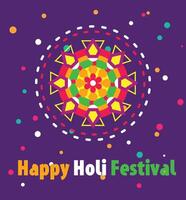 Holi festival background. Happy Holi Text with People dancing, playing with Colors, vector