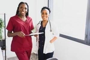 group of african medical doctors portrait. photo