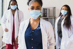 group of african medical doctors portrait. photo