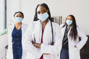 group of african medical doctors portrait. photo