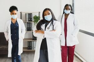 group of african medical doctors portrait. photo