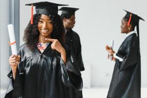 portrait of Beautiful African-American graduate photo