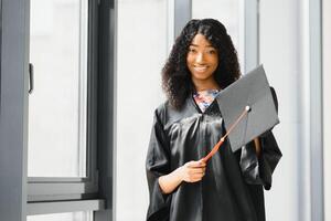 portrait of Beautiful African-American graduate photo