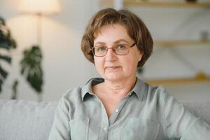 Portrait of a smiling elderly woman. photo