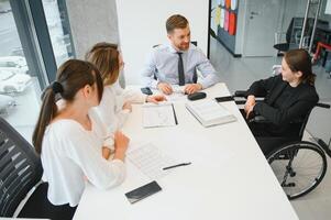 Business people working on project in office photo