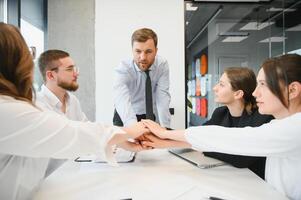 Business people working on project in office photo