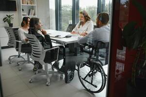 Business people working on project in office photo