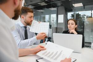 Group of young people in business meeting photo