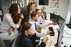 Business training in modern offices photo