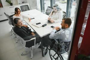 Business people working on project in office photo