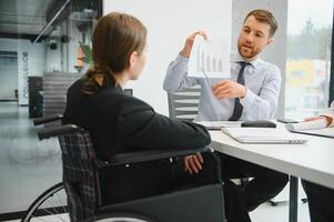 Business people working on project in office photo