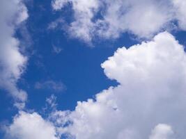 Aerial view of clouds against blue sky. Space for text photo