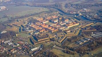 Aerial view of Terezin, a fortified town with a history as a WWII concentration camp photo