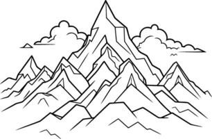 Mountains icon. Outline illustration of mountains icon for web vector