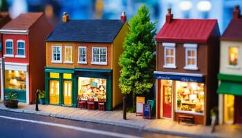 photo of miniature scene store seller toy,