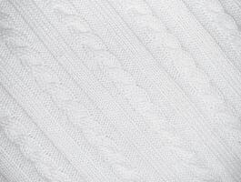 White background horizontal with bias knitted pattern texture photo