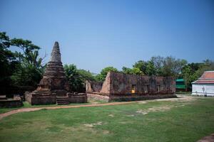 Buddha Statue and landscape view in Wat Phutthaisawan at Phra Nakhon Si Ayutthaya, Thailand photo