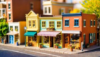 photo of miniature scene store seller toy,