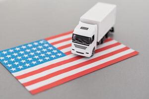 Shipping and Delivery in the USA, 3D rendering isolated on white background photo