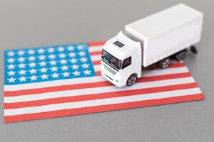 Shipping and Delivery in the USA, 3D rendering isolated on white background photo