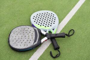 Paddle tennis racket and ball photo