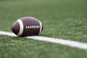 American football on the line photo