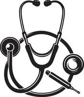 Stethoscope, Medical, Silhouette Illustration vector