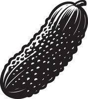 pepino, Fruta silueta, negro color silueta vector