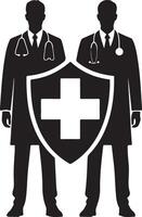 Medical team doctor silhouettes vector