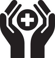 público salud computadora iconos, salud, mano, logo, silueta vector