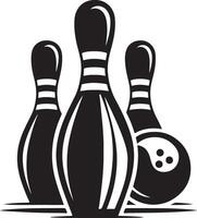 Bowling pin, black color silhouette vector