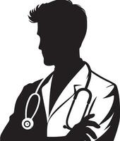 Doctor silhouette black color silhouette vector