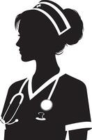 nurses silhouette art vector