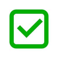 Simple green square check box icon. vector