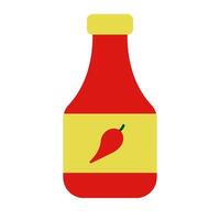 Flat design hot sauce icon. vector