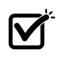 Emphased check box icon in black. vector