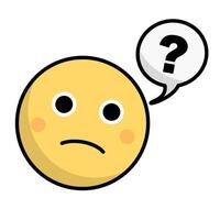 Questioning face and speech bubble icon. vector