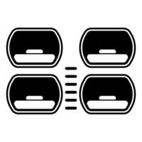 Capsule hotel silhouette icon. vector