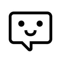 Smile speech balloon icon. Positive conversation. vector