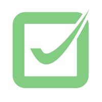 Green check box icon. Input box. vector