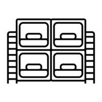 Simple capsule hotel icon. vector