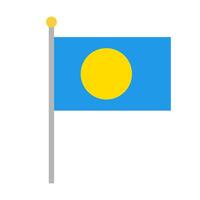 Simple palau flag icon with pole. vector