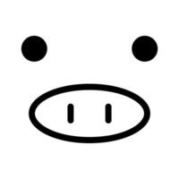 Simple pig face icon. vector