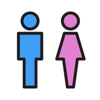 Simple male and female restroom icon set. vector